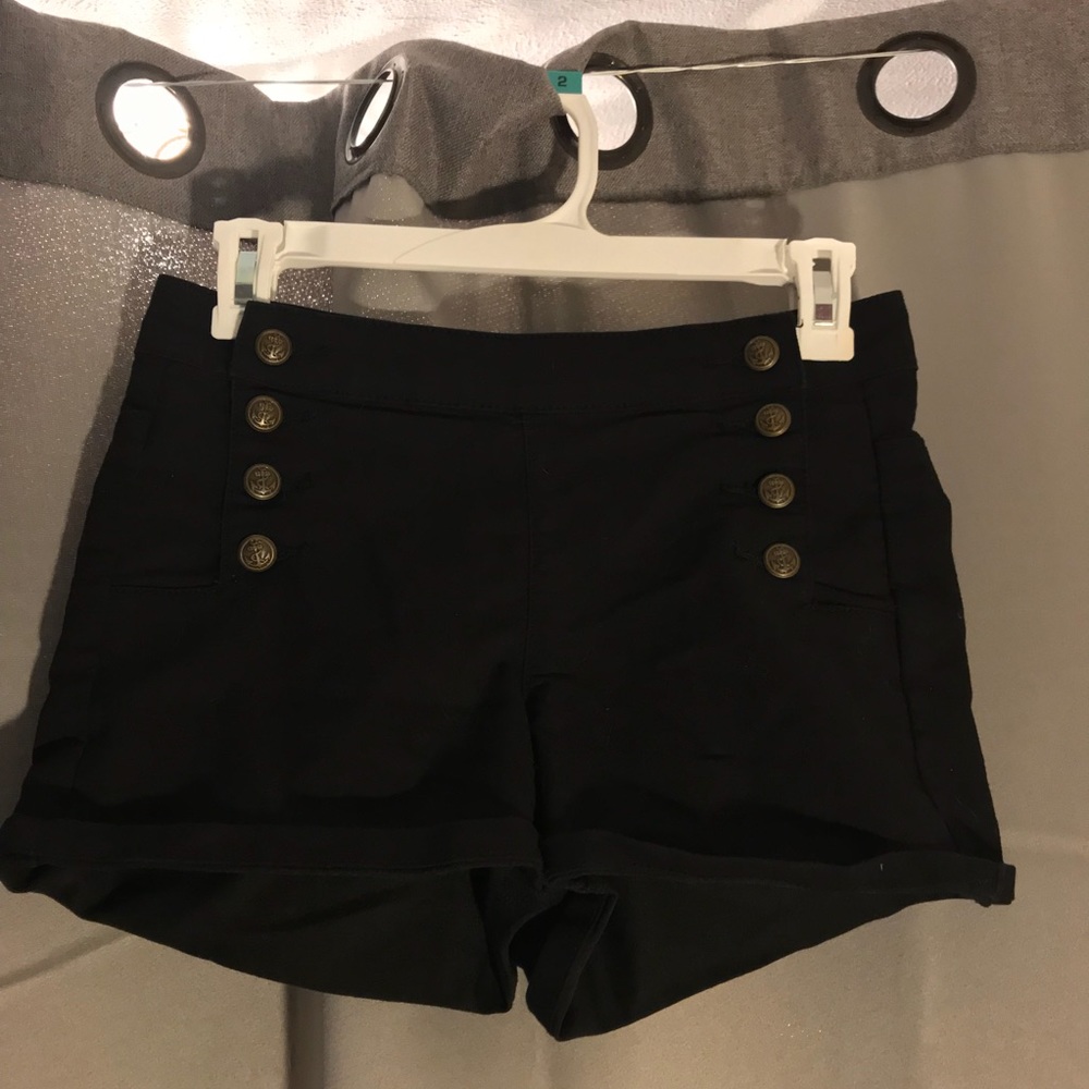 Anchor Button High Waisted Shorts